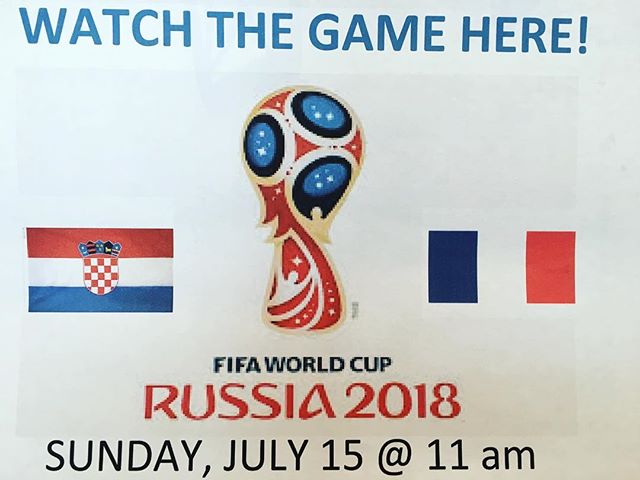 Come watch with us. Venez regarder le match final en direct avec nous !
#allezlesbleus #soccerworldcup2018⚽️🏆 #coupedumonde2018 #torontosoccer #torontofootball